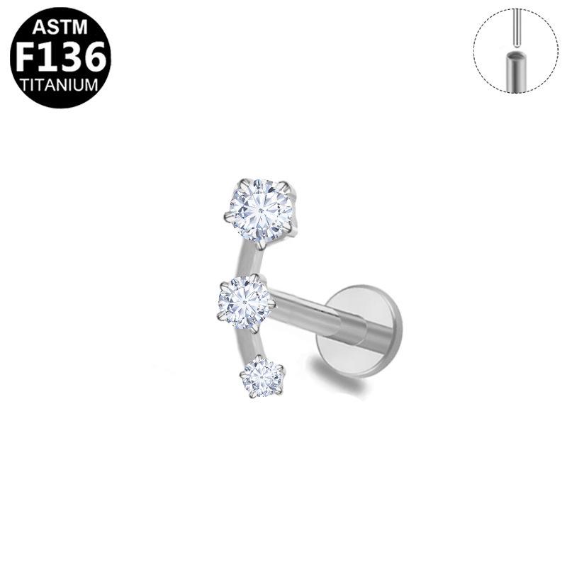 Titanium European American Zirconia Cross Ear Stud Piercing – Niche New Style