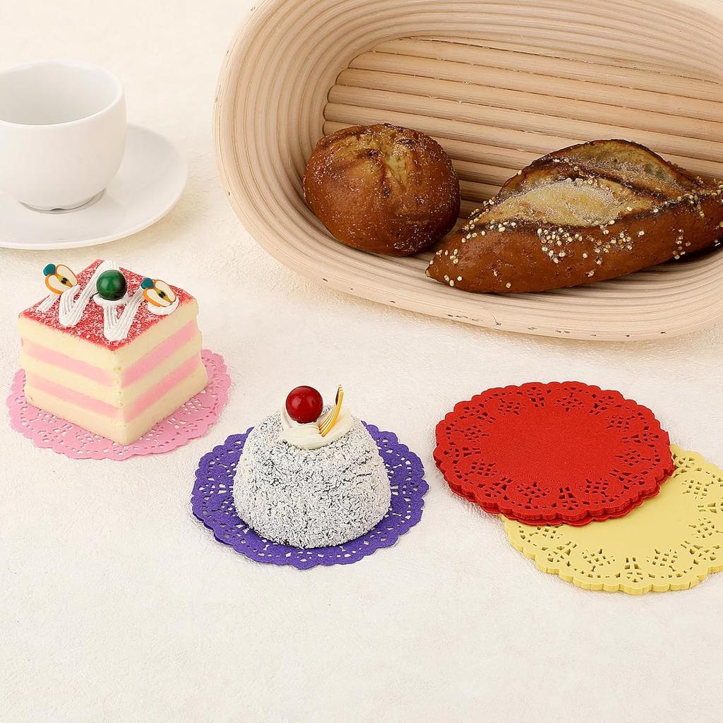 Small Round Paper Doilies, 180 Pcs 3.5 Inch Colored Lace Paper Doilies Mini Paper Doilies Disposable Paper Placemats Round Lace Doilies for Tables,