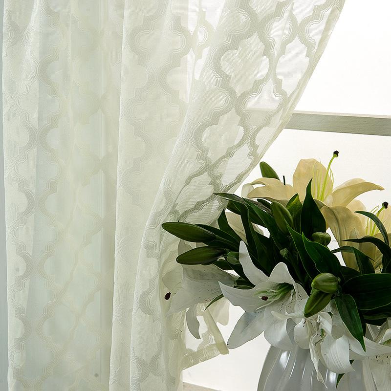 Curtains European And American Style Window Screens, Through Rod Curtains, Striped Curtain Window Screens Finished Products
