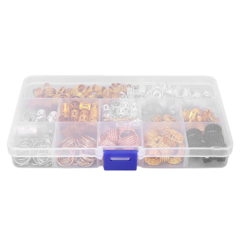 200pcs Hair Braiding Beads DIY Dreadlocks Hair Tube Cuffs Beads Hair Accessories for Hair Clip