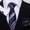 Men's 8cm Solid & Polka Dot Plaid Tie Set with Cufflinks & Pocket Square