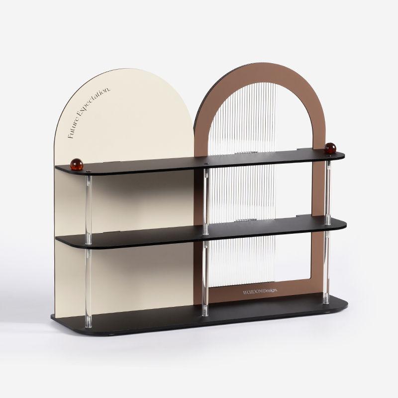 

Acrylic Storage Holders Creative Dresser Organize Racks Living Room Desktop Storage Racks Retro Multiple Layers Organize Shelf грязно-белый