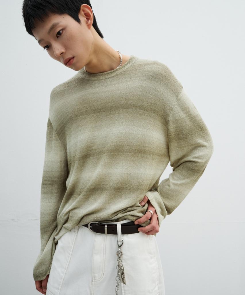 MINAV Gradient Boucle Knit [Khaki]