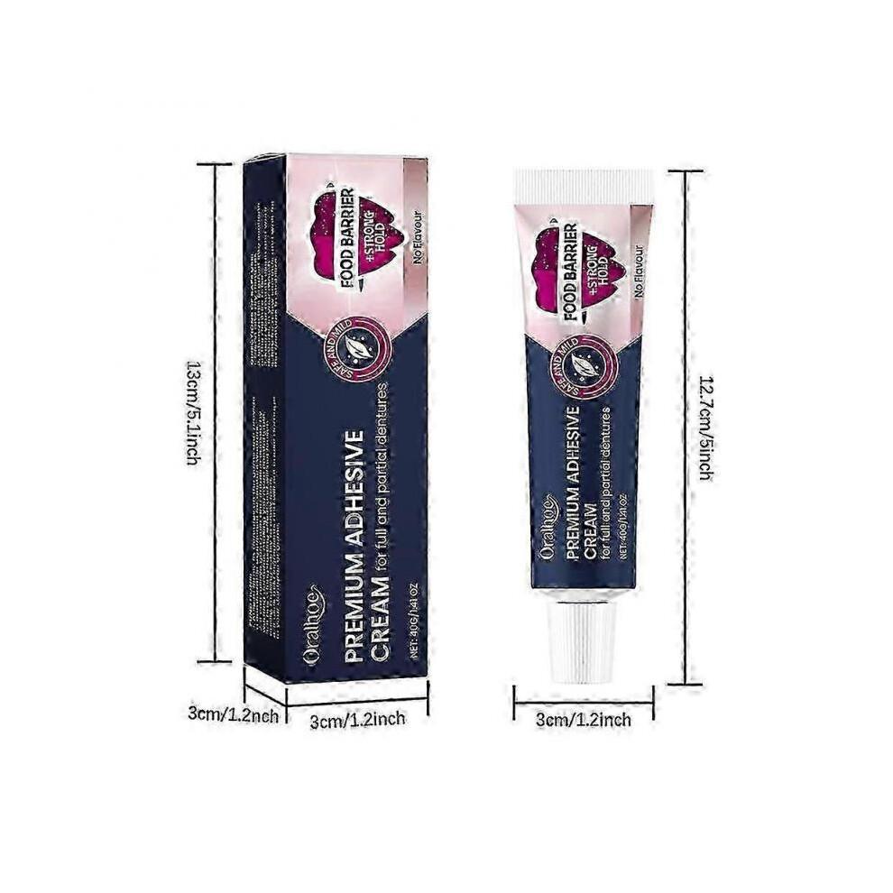 3pcs Secure Waterproof Denture Adhesive,Extra Strong Hold For Upper,Lower or Partials