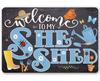 YShe Shed Sign Blue Metal Unique Home and Garden Accent Perfect for Yard or Patio Decoration Great Gift Women Ga