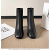 Soft Leather Foreign White Short Boots High-heeled Boots Women's 2025 Autumn and Winter New Martin Boots Thick Heel Rear Zipper Thin Boots