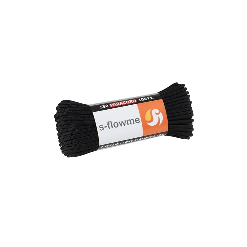 S-flowme Paracord, 7-core, 4mm X 30m, 250kg Load Capacity, Craft Tent Rope, Accessory, Bracelet, Outdoor Camping Tent/Tarp Fixing Rope, Guy Rope, A01