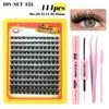 Natural Thick C-Song Single Cluster False Eyelashes 10-18Mmdiy Segmented Multi-Hair Eyelashes