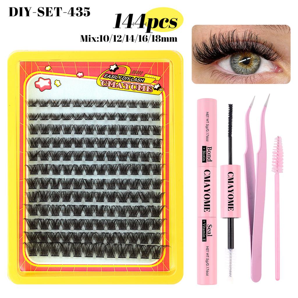 Natural Thick C-Song Single Cluster False Eyelashes 10-18Mmdiy Segmented Multi-Hair Eyelashes