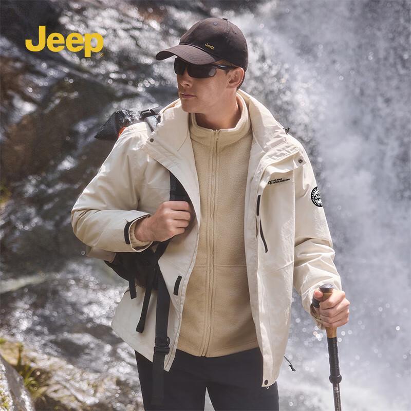 JEEP P844MWJ337 3-in-1 Fleece-Lined Windproof Couple's Outdoor Jacket