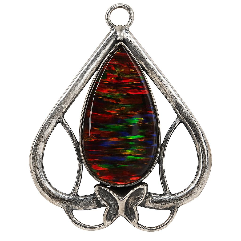 Natural Opal Pendant 44.15 ct Pear Cut Stone Silver Jewelry October Birthstone for Gem Collections