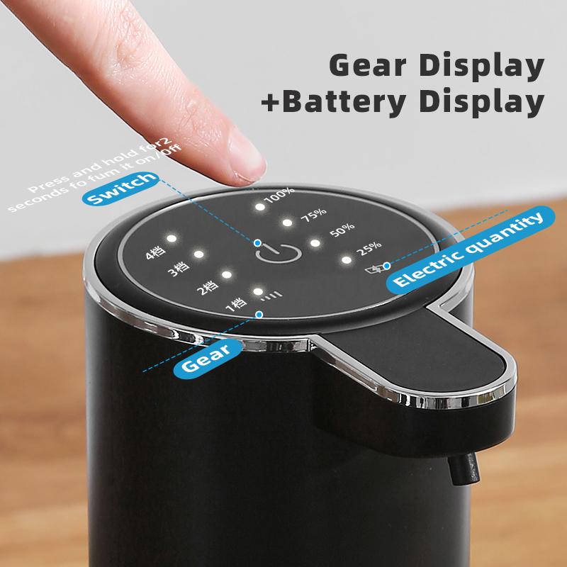 Automatyczny dozownik mydła Bezdotykowy dozownik mydła w piance 380ml USB akumulator elektryczny 4-poziomowy regulowany dozownik mydła w piance