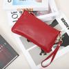 Bolso de Cuero Caliente para Mujer Bolso de Mano de Primera Capa de Piel de Vaca Sobre de Hombro para Teléfono Móvil Pequeño