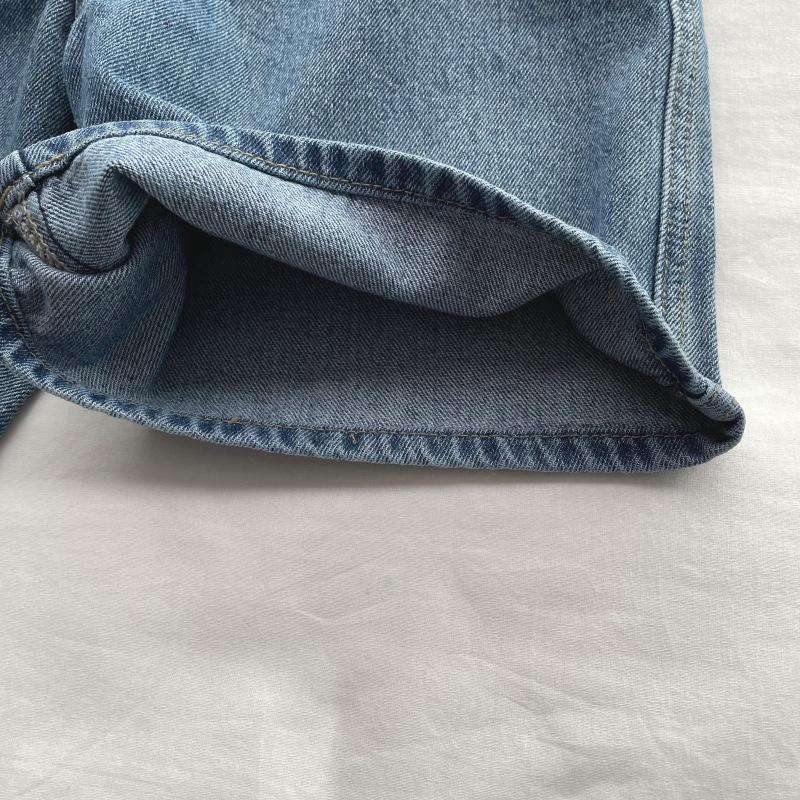 Retro Wide Leg Women's Denim Shorts Summer High Waist Loose Straight Leg Shorts Casual Shorts