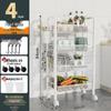 Multi-Layer Kitchen Storage Rack with Wheels for Microwave and Vegetables