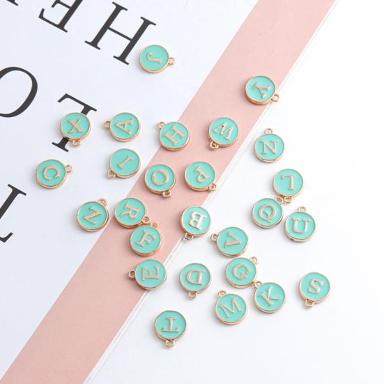 26Pcs Letter Charms DIY Lightweight Round Fashionable 26 Letters Charms Pendant for Bag Decoration