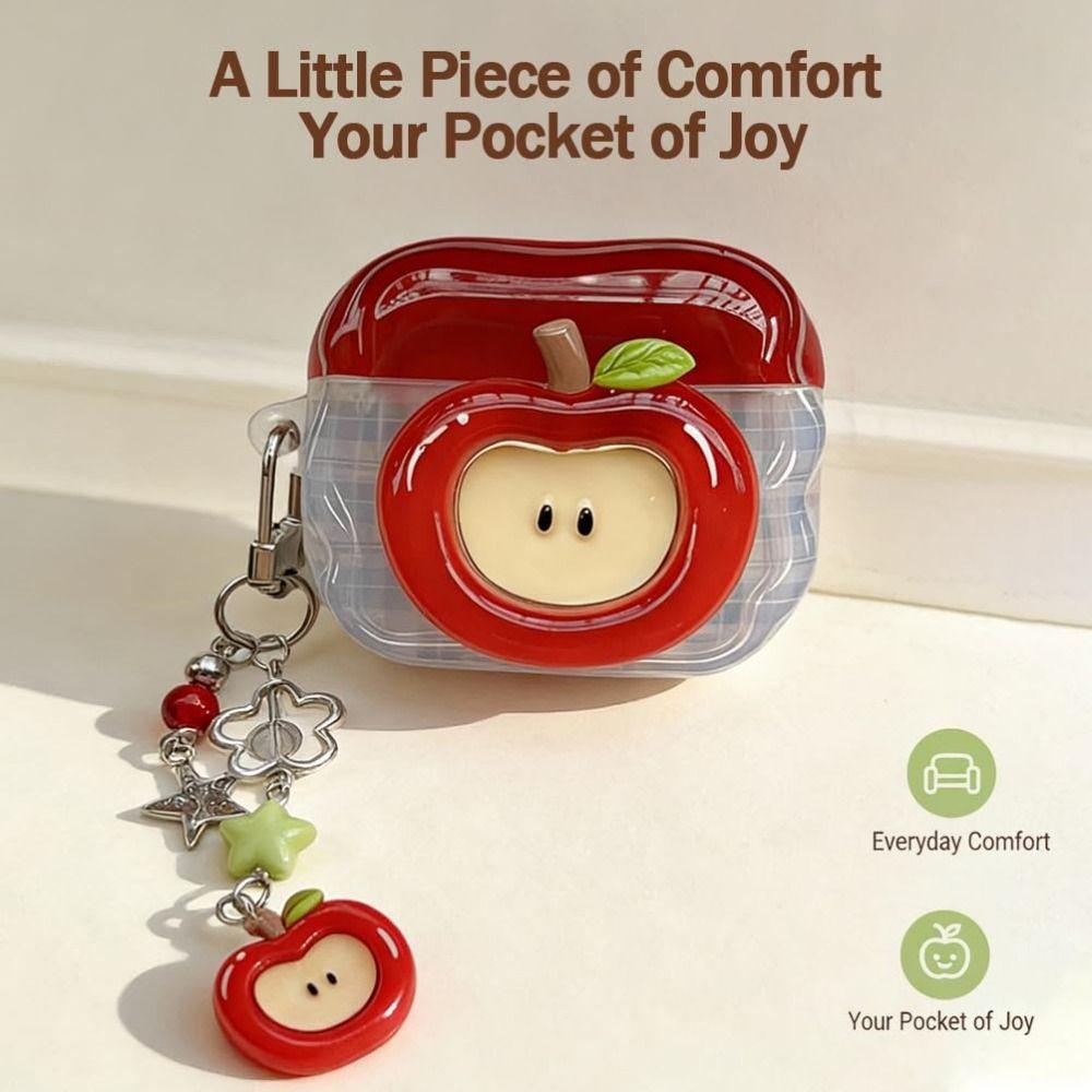 Apple Shaped Earphone Case TPU Anti Drop Headphone Protector Shockproof Dustproof Bluetooth Headphone Cover for Airpods 4