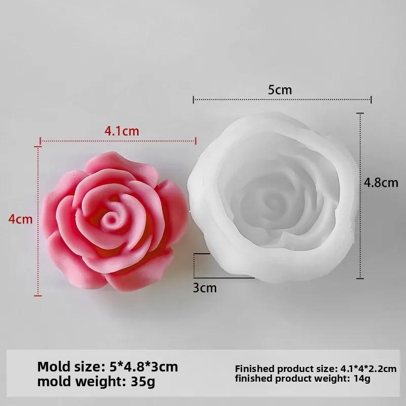 2pcs DIY 3D Rose Flowers Silicone Candle Mold Handmade Soap Chocolate Ornament Tool Aromatherapy Gypsum Resin Mould Home Decor