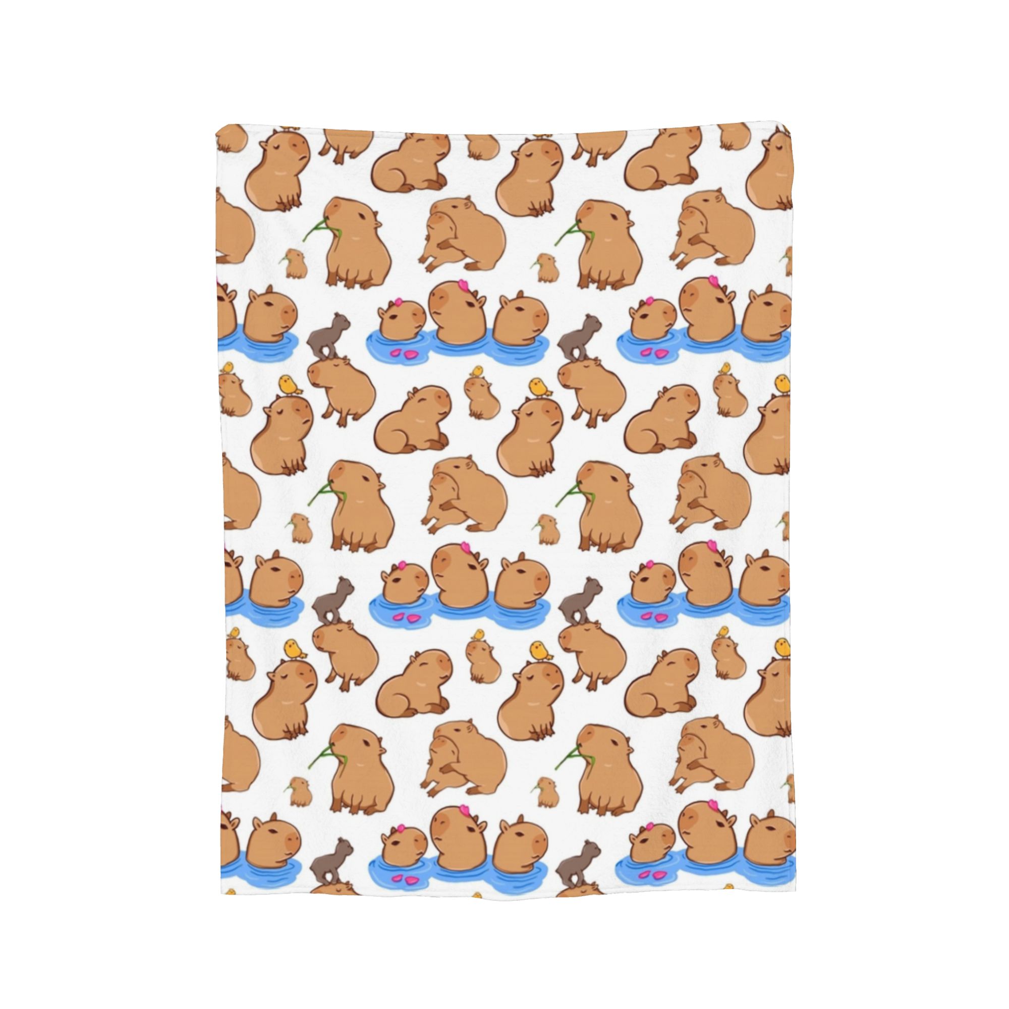 Capybara Pattern Blanket Flannel Autumn/Winter Cartoon Cute  Multifunction Lightweight Throw Blanket for Bed Office Quilt 75x90cm