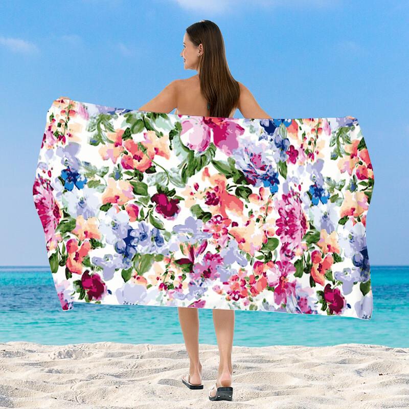 Floral Fiber Beach and Bath Towel
