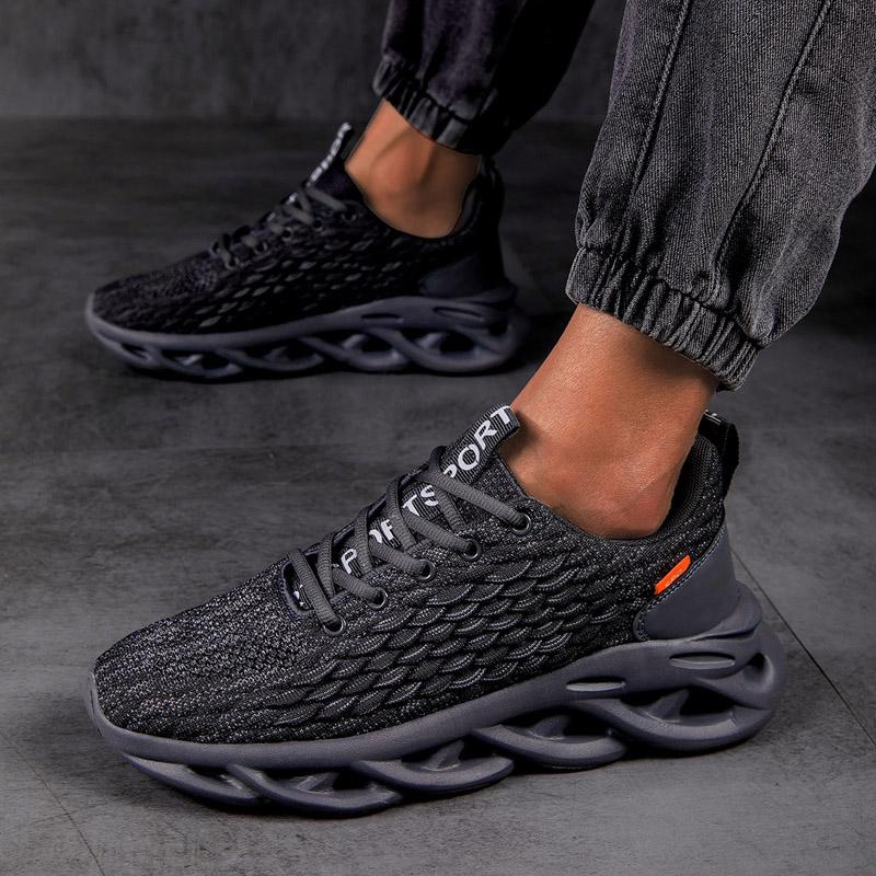 MAEDEF Adidași de vară pentru bărbați de înaltă calitate Pantofi casual sport de tenis Culoare solidă Respirabili cu șireturi Pantofi de exterior pentru alergare și antrenament