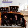 Supernatural Symbol Fire Background Threepiece Set 1 Duvet Cover 2 Pillowcase Without Core Christmas Birthday Gift