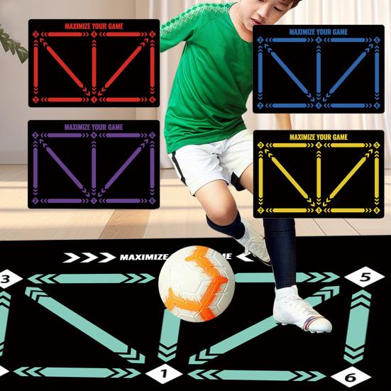 Football Footstep Training Mat Soccer Practicing Equipment Wear Resistant Dribble Control Shock Absorption