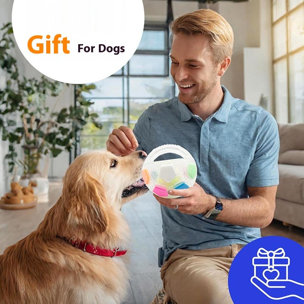 Pet Dog Toy Football Shape Durable Rubber Squeaky Interactive Toy Squeaky Floating Handle for Teething Relief Companion Toy