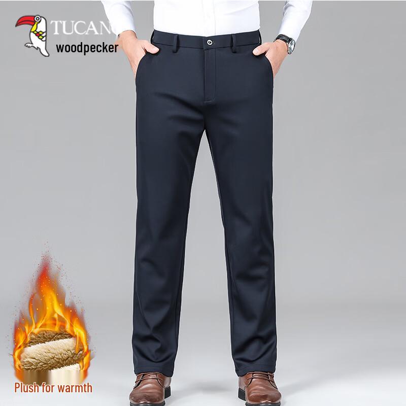 Tucano Men s Fleece-Lined Wrinkle-Free Straight-Leg Business Pants 38