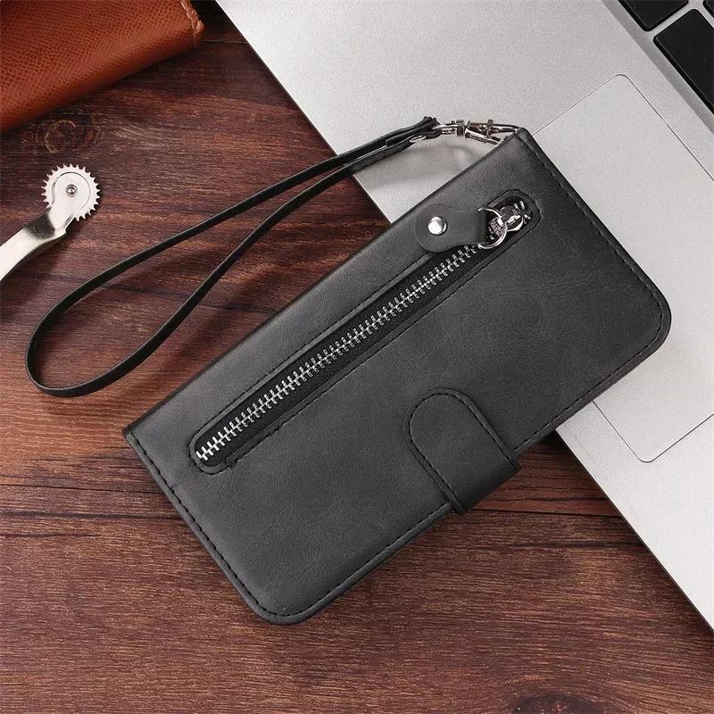 Xiami 15 Pro Case For Xiaomi 15 Pro Cover Protect Coque For Xiaomi Mi 15 Pro Luxury Zipper Cases Leather Phone Wallet Flip Funda Xiaomi 15 Pro чёрный