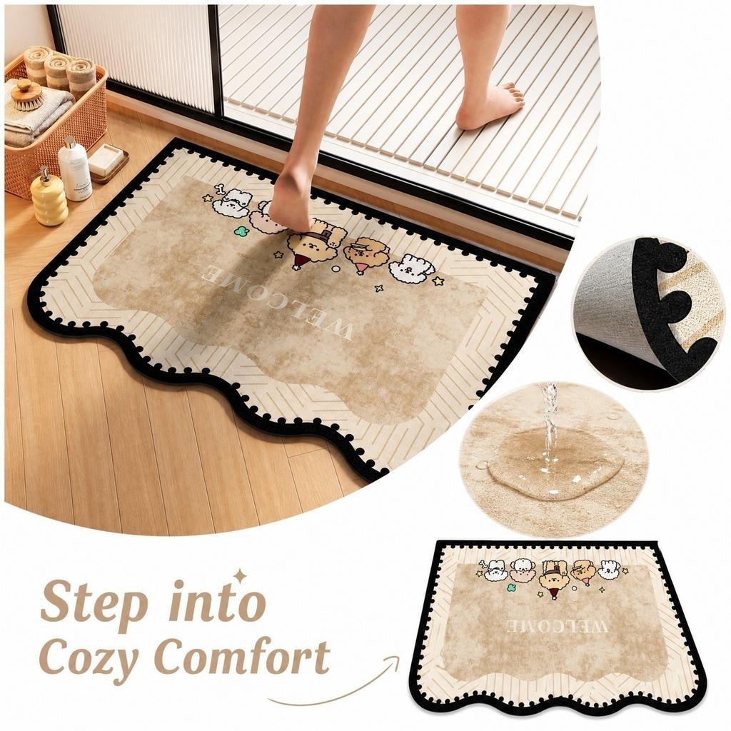 Cute Animal Diatomaceous Bath with Design, Non-, Absorbing, 40 cm