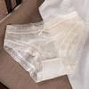 Slip Triangle Fin d'Été pour Femme en Dentelle et Soie Glacée 7A Antibactérien Sans Marque Taille Moyenne