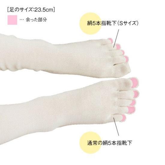 Kurashikinu Silk Natural Suitable for Sensitive and Dry Prevents Made In Size 100% Five-Toe Socks, Material, Unisex, Skin, Cold, Warms, Layers, Japan,