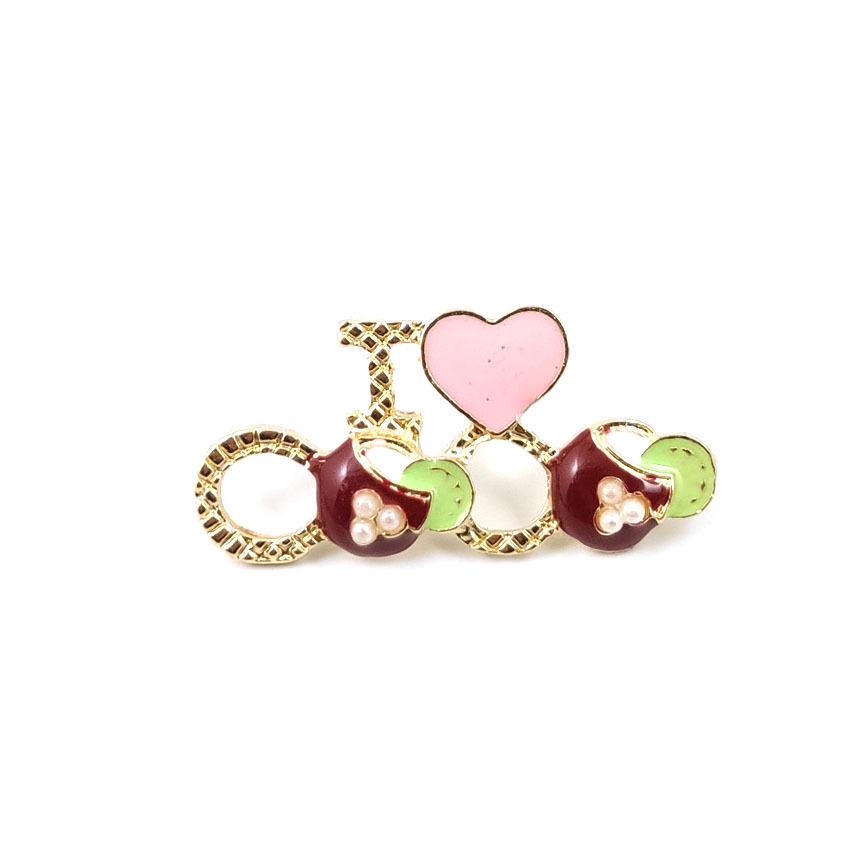 Pearl Brooch: Shell, Coconut Tree, Cactus, Pineapple, Pumpkin Carriage Badge