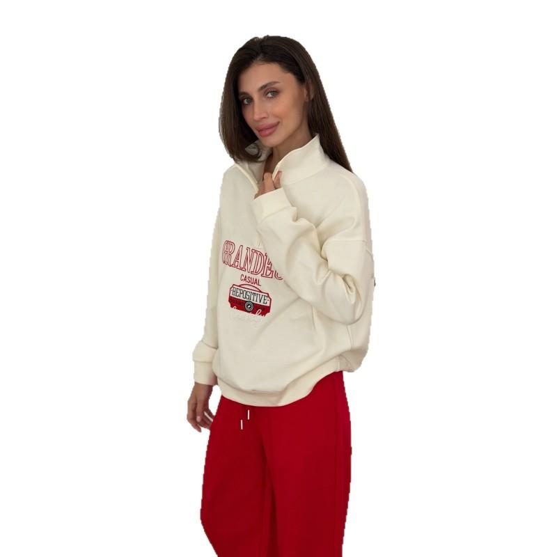 Womens Long Sleeve Hoodie Pants Set Cotton Blend Streetwear Outfit 3D Print Casual Tracksuit