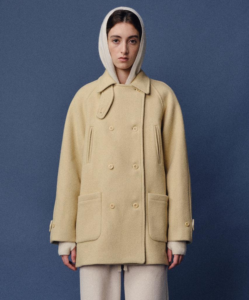 Baie Oud Wool Double Half Coat_Butter