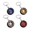 Keychain Pendant Wheel Caliper Design Zinc Alloy Key Chain with Rubber Tires Racing Style Key Holder Backpack Car Accessory