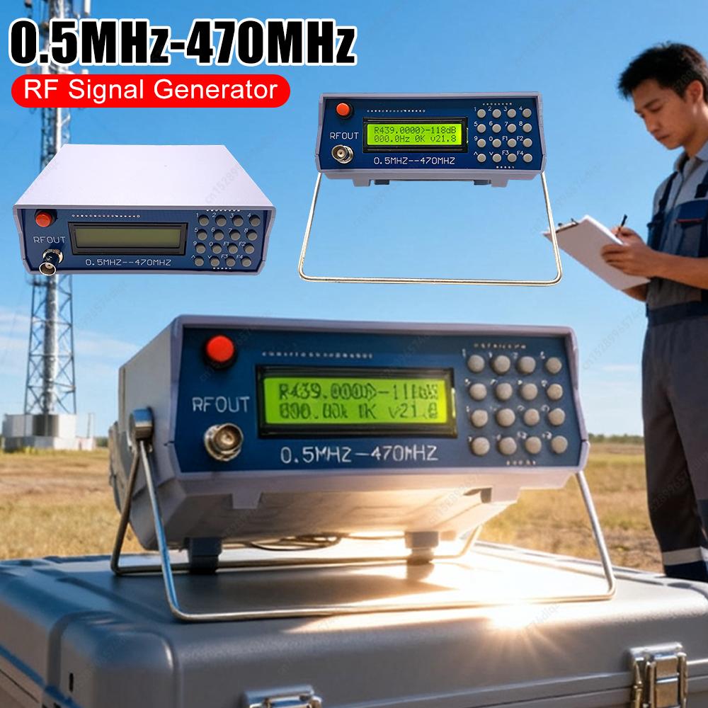 0.5M‑470MHz RF Signal Generator with CTCSS Function High Accuracy FM Radio Interphone Frequency Meter Tester Signal Generator