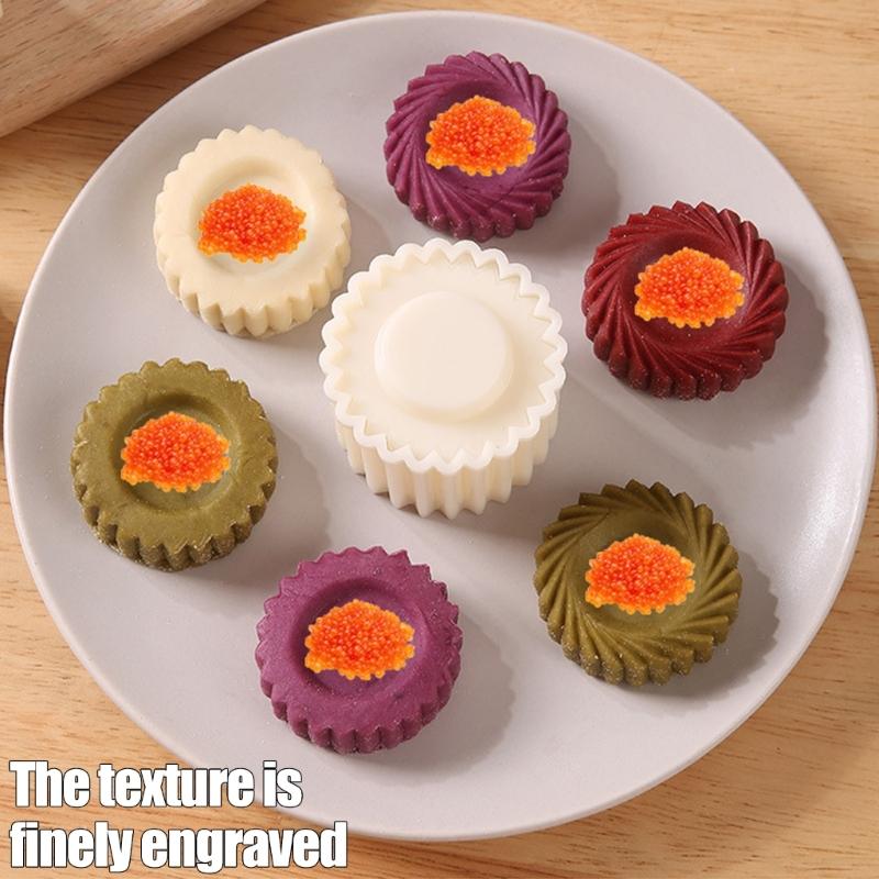 Detachable Plastic Mooncakes Press Molds, Double-Ended Pastry Shaper with Reversible Edges for Cookie, Candy, Mousse Dessert, and Pastries