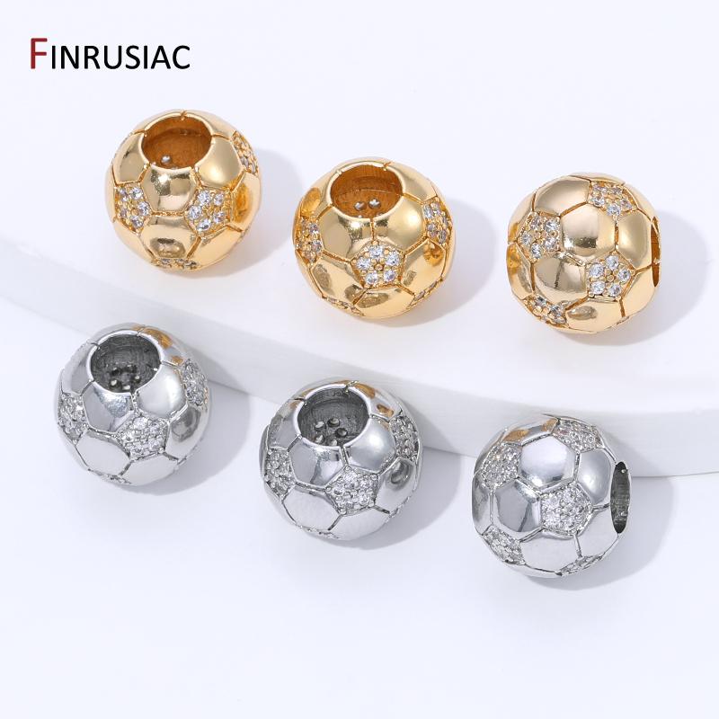 14K Gold Plated Brass 10mm Football Shape Spacer Beads Jewelry Making,Separator For Beads,DIY Jewelry Making Accessories