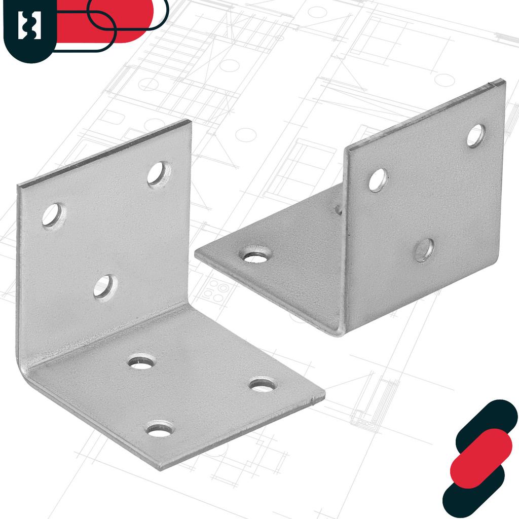 KOTARBAU® Carpenter's Angle Construction Connector Stainless Steel Galvanized 40 X 40 X 40 MM Set of 100 PCS