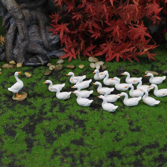 26 sztuk figurki kaczki miniaturowa ozdoba symulacja mikro element dekoracji krajobrazu żywica kaczka figurki miniatury artykuły ogrodowe