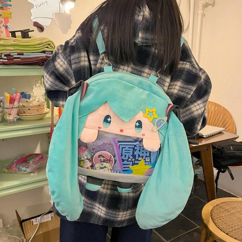 Hatsune Miku Two-dimensional Cute Girl Messenger Bag Cartoon Doll Backpack Student Bag Transparent Shoulder Bag