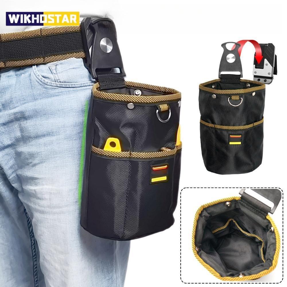 Oxford Cloth Tool Storage Bag With Buckle Rotatable Quick-hanging Waist Tool Bag For Nail Screw Electrician Woodworking Organize