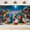 Nativity scene, starry night party decoration, backdrop, traditional Christmas photography supplies, prop4815
