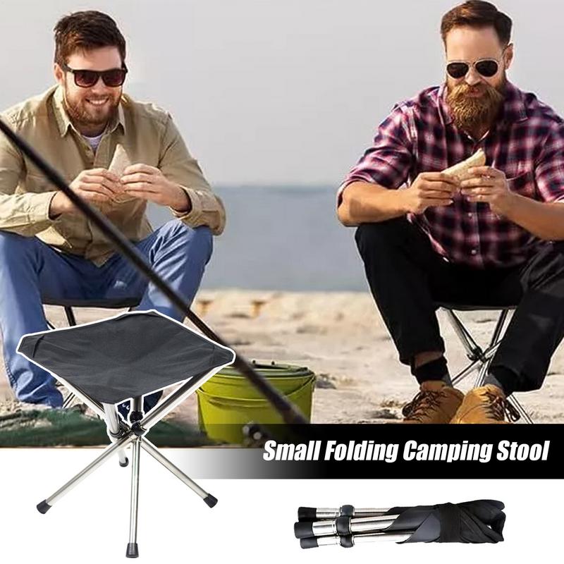 Folding Camping Stool Chair Fishing Chair Portable  Lightweight Stainless Steels Bracket Seat For Outdoor Gardening Fishing