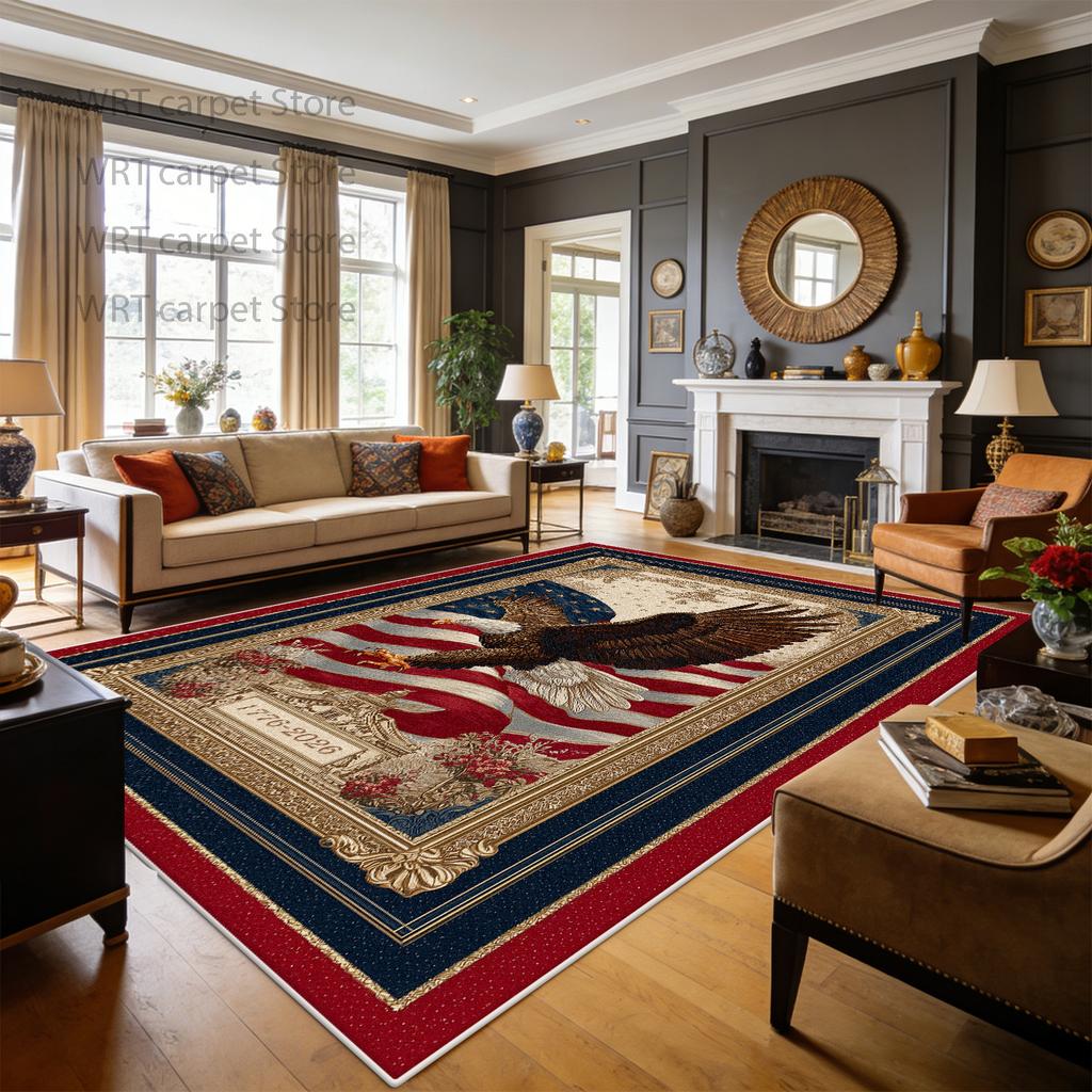 250th American Celebration Large Area Rugs Decoration Home Living Room Sofa Area Carpet Office Lobby Washable Fluffy Floor Mat