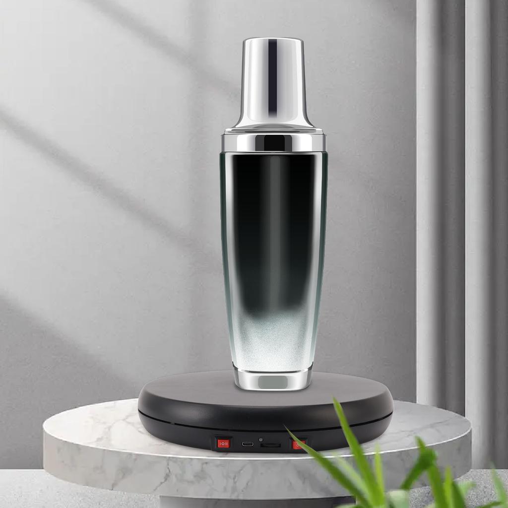 Electric Rotating Display Table LED Light 25cm Noiseless 20kg Load Capacity Turntable Display Stand for Jewelry