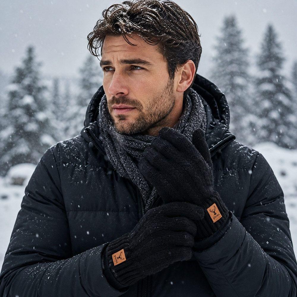 Thickened Winter Knitted Gloves Warm Wool Gloves Fashion Touch Screen Gloves for Men Women