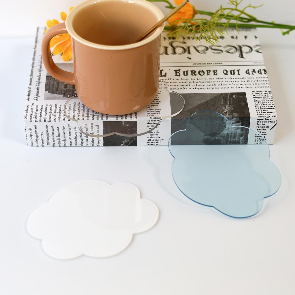 1/3PCS Cloud Coasters Acrylic Set Heat Insulation and Non Slip Waterproof Cup Mats Table Protector Kitchen Items Drinkware Decor